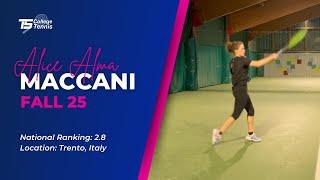 Alice Maccani College Tennis Recruiting Video Fall 25