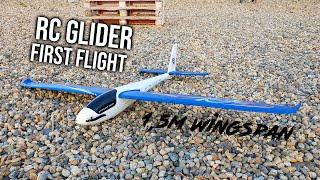 RC Plane Alpha 1500 first flight with 1,5m wingspan glider 4K 60FPS