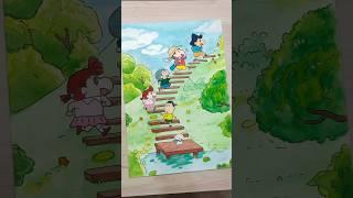 Shinchan and his friends painting (KDF) #art #shorts