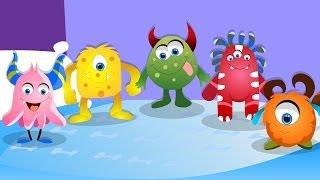 Five Little Monsters | Nursery Rhyme with Lyrics | Halloween Song Kids Tv Nursery Rhymes