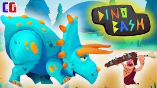 Dino Bash #2 НОВЫЙ ДИНОЗАВР ТРИЦЕПС! Мультяшная игра про БИТВУ С ТРОГЛОДИТАМИ от Cool GAMES