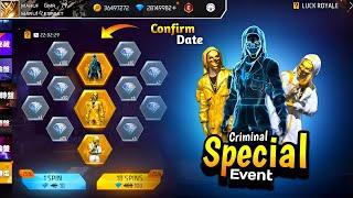 Golden Criminal Bundle Event Date  Old Criminal Bundle Return  Free Fire New Evente Ff New Events