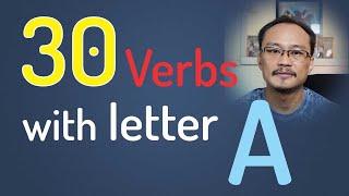 30 Verbs with Examples of Letter "A" in Cambodian.