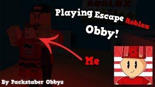 Playing Escape Roblox HQ Obby by Packstabber