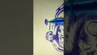 Art process  Ballpoint pen drawing #shortvideo #arttherapy #artwork #drawing