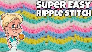 Super Easy Ripple Stitch Crochet Tutorial - One Row Repeat - Beginner Friendly - Stitch of the Week