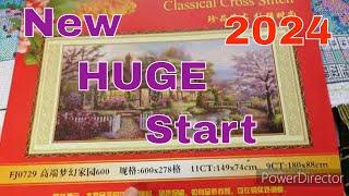 2024 NEW Start. Cottage #onedaysaving #crossstitch