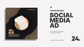 Photoshop Tutorial: Simple Social Media Ads Design #24 (Free PSD)
