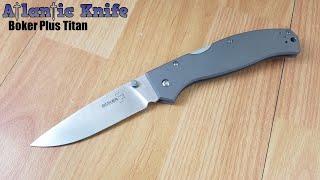 BOKER PLUS TITAN DROP LOCKBACK 440C TITANIUM FOLDING POCKET KNIFE - P01BO188