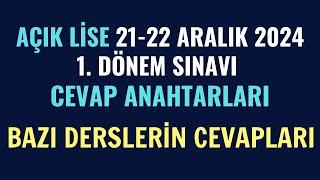 21-22 Aralık 2024 1. Dönem Sınavı Cevap Anahtarları. İNGİLİZCE, EDEBİYAT, BİYOLOJİ ve Bazı Dersler