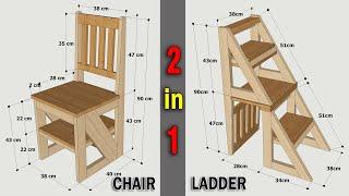 HOW TO MAKE A FOLDING LADDER CHAIR OF WOOD