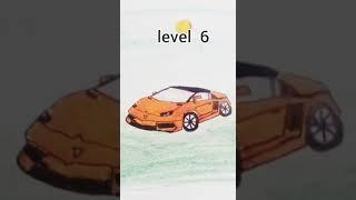 Lamborghini Drawing level (0 to 7) #drawing || #shortsfeed #shorts