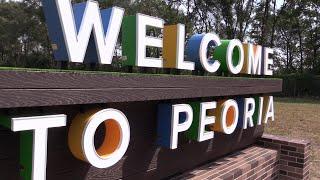 Welcome to Peoria | New Sign Added to SW Adams Street in Peoria, Illinois in September 2023