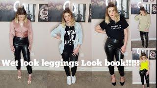 LOOKBOOK// WETLOOK LEGGINGS | FAUX LEATHER TROUSERS | HOW I STYLE THEM | GLAM OUTFIT IDEAS | TRY ON