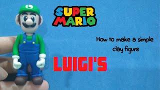 Wow Luigi Figure (Super Mario bros) How to make a simple clay figure | Clay art - Vicky25Crafts