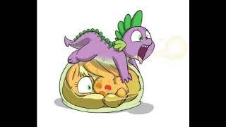 spike and applejack (mlp vore)