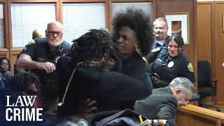 Courtroom Erupts as Families Throw Punches During Killer's Sentencing