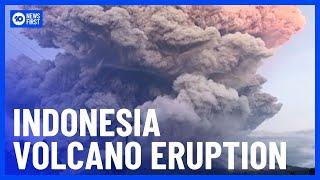 Indonesia’s Mount Lewotobi Laki-Laki Volcano Erupts Raising Alert Level | 10 News First