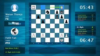 Chess Game Analysis: Fatih Tan - Manan Thareja, 1-0 (By ChessFriends.com)