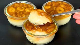 Just milk and banana! The most delicious homemade dessert in 5 minutes! No baking! Delicacy