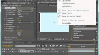 Окно Effects & Presets в Adobe After Effects CS4