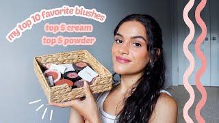 my top 10 fav blushes // 5 cream blushes + 5 powder blushes