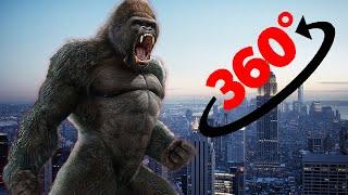 360 Video || King Kong is in town || Giant gorilla in 4K