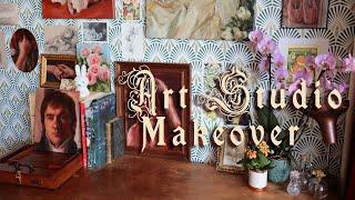 Art Studio Makeover  Painting Mr. Darcy + Organizing and Decorating Dreamy Art Vlog