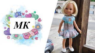 МК Простое платье спицами на Паола Рейна Paola Reina doll