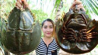 Yummy Horseshoe Crab Salad Cooking - Horseshoe Crab Cooking - Cooking With Sros