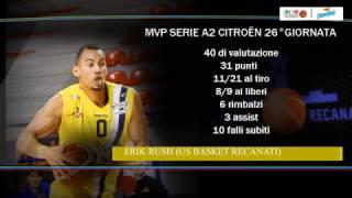 Novipiù Mvp 26^ giornata Serie A2 Citroën: Erik Rush