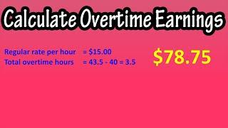 How To Calculate Overtime Earnings From Hourly Pay Rate - Formula For Calculating Overtime Pay