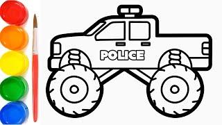 How to Draw Police Monster Car