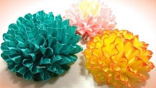 Цветы из лент + тонировка, канзаши МК / DIY satin ribbon flower, kanzashi