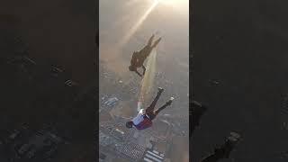 Extreme water gun fight in the sky