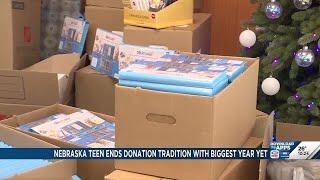 Nebraska teen ends donation tradition with biggest year yet