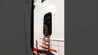 Harbor Pilot Climbs Off Moving Cruise Ship!  #cruiseship