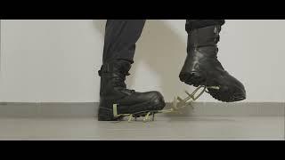 Combat boots destroy metal hangers