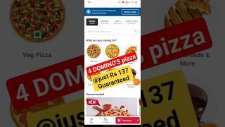 Get 4 pizza @just Rs 137| Domino's Pizza offers today #shorts #ytshorts #food #pizza #dominos