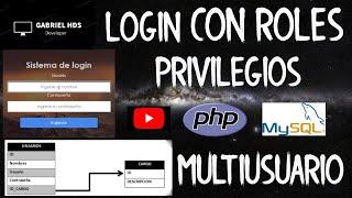 Login con roles de usuario |Acceso a diferentes Tipos De usuario | 2024  #Roles #PHP