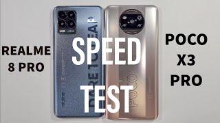 Realme 8 Pro vs Xiaomi Poco X3 Pro Speed Test