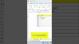 Advanced Excel | Dymanic Row Number | Sequence + Counta | #exceltips #excel #trending#shorts