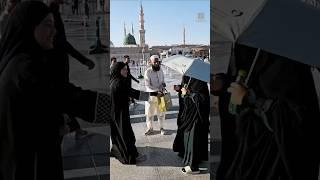 sana khan and mufti anas at madina with peoples