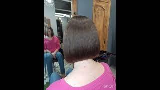 Женская стрижка прямой Боб Women's haircut straight bob #женскаястрижка#стрижка#прямойбоб#haircutbob