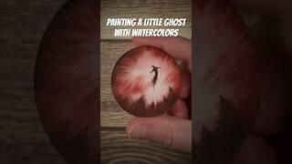 Painting a Little Ghost with Watercolors #shorts