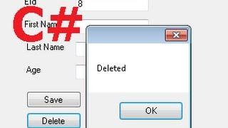 C# Tutorial 8:  Deleting selected data from database