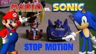 Mario vs. Sonic Kart Racing Stop Motion
