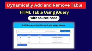 How To Add/Remove Table Row Dynamically using jQuery html CSS with Free Source Code 2023 |CodeLabWeb