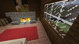   Minecraft Relaxing Fireplace and Rain Ambience w/vanilla music  