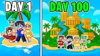 100 Days on BUILD A ISLAND In Roblox!